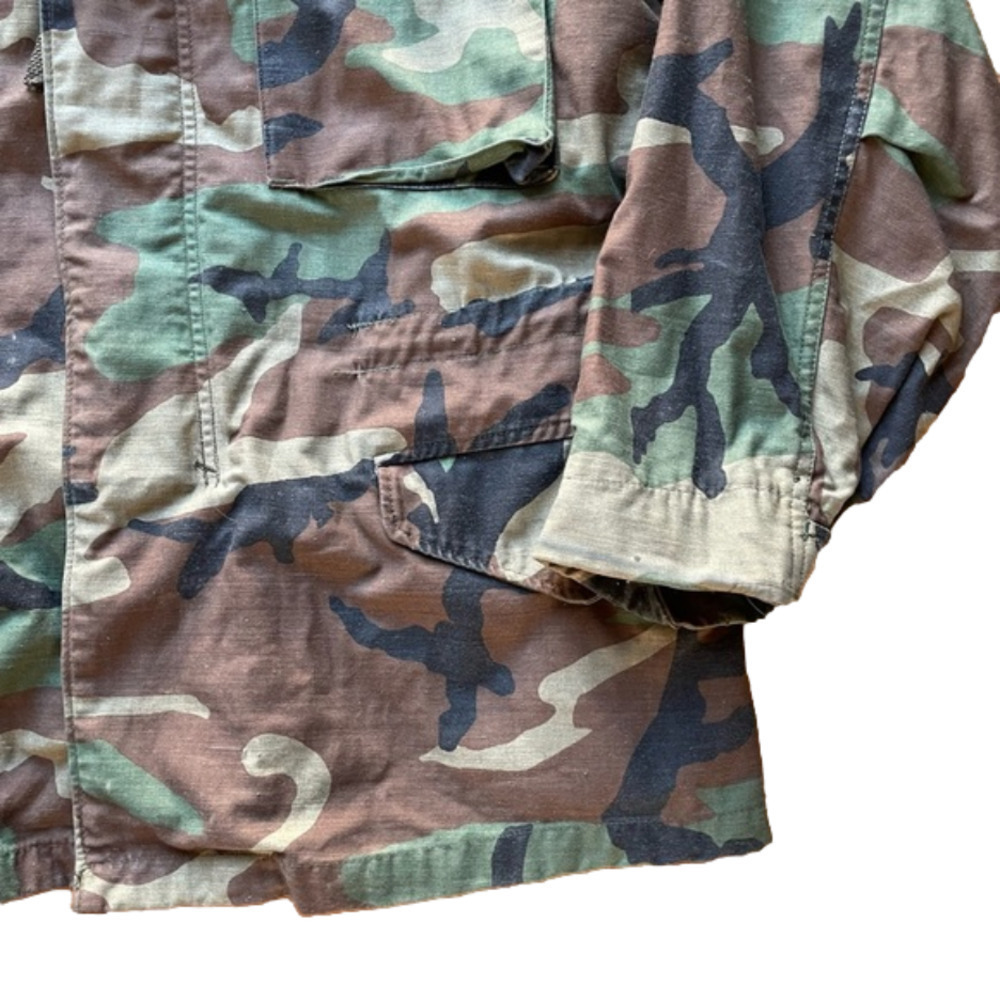 VINTAGE Military Field Utility Cold Weather WW2 Woodland Camo Coat Jacket - Picture 8 of 11